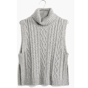 Madewell cable knit sleeveless turtleneck sweater